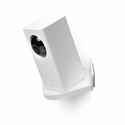 Picture of Screwless Corner Wall Mount Kit Compatible with Wyze Cam Pan, Tilted Holder, Watch Crib, Kids, Cashier etc, Strong Stick On, Full Tilt & Pan Function, No Tools, No Drilling, by Brainwavz (White)