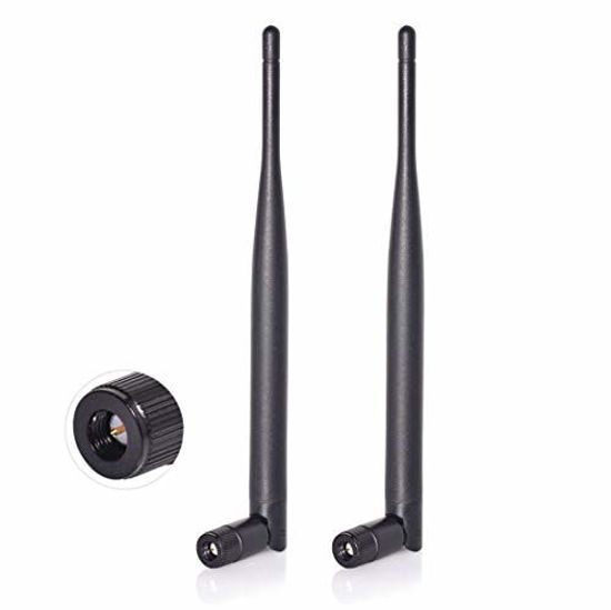 Picture of Bingfu Dual Band WiFi 2.4GHz 5GHz 5.8GHz 6dBi SMA Male Antenna (2-Pack) for Wireless Vedio Security IP Camera Recorder Surveillance Recorder Truck Trailer Rear View Backup Camera Reversing Monitor