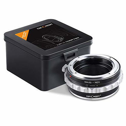 Picture of Nikon G to Sony E Adapter,K&F Concept Lens Mount Adapter for Nikon G AF-S F AIS AI Lens to Sony E-Mount NEX Camera for Sony Alpha A7,A6000,A6300,A6500,A5000,A5100,NEX 7,NEX 5,NEX 5N,NEX 6,NEX 3N