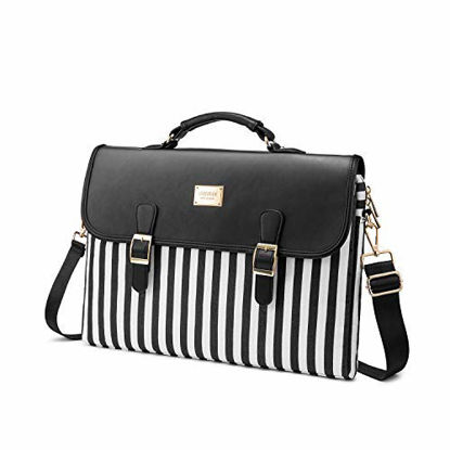 Picture of Computer Bag Laptop Bag for Women Cute Laptop Sleeve Case for Work College, Slim-Black, 15.6-Inch