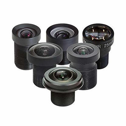 Picture of Arducam M12 Lens Kit for Raspberry Pi HQ Camera (Type 1/2.3), 20 to 180 Degrees Telephoto, Wide Angle, Fisheye Lenses with M12 to CS-Mount Adapter, Locking Ring, Cleaning Cloth and More