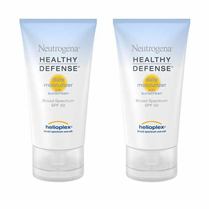 Picture of Neutrogena Healthy Defense Daily Moisturizer with SPF 50 and Vitamin E, Lightweight Face Lotion with SPF 50 Sunscreen and Antioxidants, Vitamin C & Vitamin E, 1.7 fl. oz (Pack of 2)