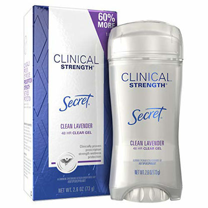Picture of Secret Antiperspirant Clinical Strength Deodorant for Women, Clear Gel, Clean Lavender, 2.6 oz
