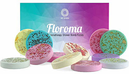 Picture of Floroma Aromatherapy Shower Steamers - Variety Set Of 12x Shower Bombs With Essential Oils For Relaxation. Shower Bomb Melts For Women Who Has Everything. Shower Steamer Tablets (Fizzies) For Home Spa