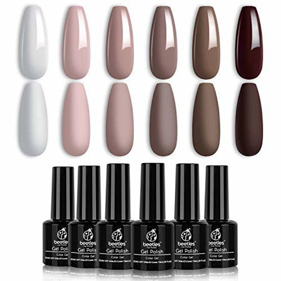 GetUSCart- Beetles Gel Nail Polish Set, Coffee Cafe Collection Brown  Neutral Beige Mauve Color Perfect for Autumn and Winter Nail Art Manicure  Kit Soak Off LED Gel, 7.3ml Each Bottle Christmas Gifts