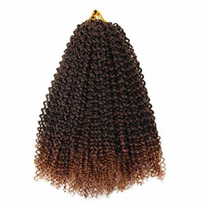 Picture of 7 Pack 14 Inch Passion Twist Hair Water Wave Synthetic Crochet Braids for Passion Twist Braiding Hair Goddess Locs Bohemian Curl Hair Extensions (7Packs, 14Inch, T30#)