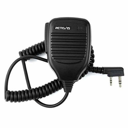 Picture of Retevis Shoulder Speaker Mic 2 Pin Two Way Radio Micphone for Baofeng UV-5R UV-82 888S Retevis H-777 RT21 RT22 RT27 Arcshell AR-5 2 Way Radio(1 Pack)