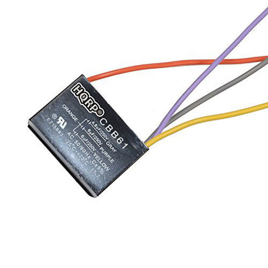 Picture of HQRP Capacitor compatible with Hampton Bay Ceiling Fan 4.8uf+6uf+6uf 4-Wire UL Listed plus HQRP Coaster