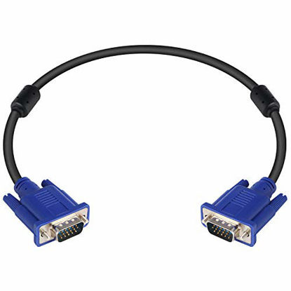 Picture of Pasow VGA to VGA Monitor Cable HD15 Male to Male for TV Computer Projector (1.5 Feet)