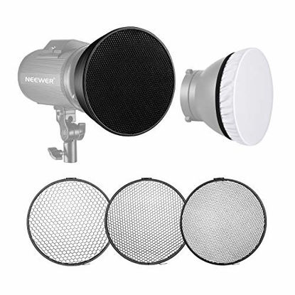 Picture of Neewer Standard Reflector 7 inches/18 Centimeters Soft Diffuser with 20/40/60 Degree Honeycomb Grid for Bowens Mount Studio Flash Strobe Light Monolight