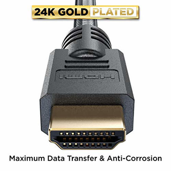 thumbnail image 2 of HDMI Cable With Ethernet C&E High Speed HDMI Cable 8 Feet With Ethernet - Supports 4K, 3D And Audio Return Channel Gold Plated HDMI 2 of 14