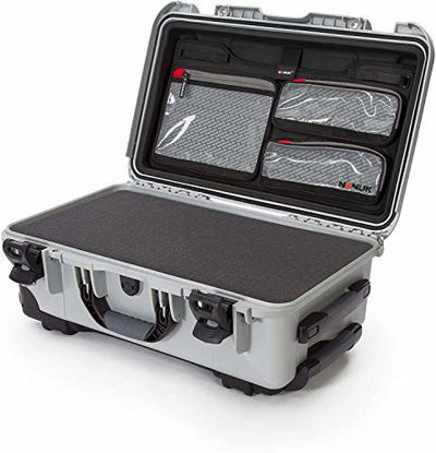 Picture of Nanuk 935 Waterproof Carry-On Hard Case with Lid Organizer and Foam Insert w/ Wheels - Silver