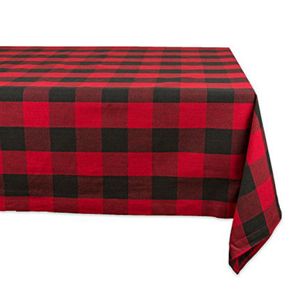 Picture of DII Buffalo Check Collection Classic Tabletop, Tablecloth, 60x104, Red & Black