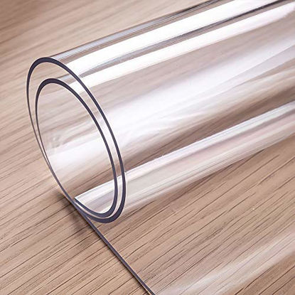 Picture of OstepDecor Custom 2mm Thick Clear Table Cover, 72 x 36 Inch, Table Protector for Dining Room Table, Clear Table Cloth Cover Protector, Clear Table Pad, Plastic Table Cloth for Kitchen Wooden Table