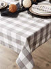 Picture of DII Buffalo Check Collection Classic Tabletop, Tablecloth, 60x84, Gray & White