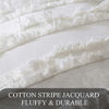 Picture of MIULEE Set of 2 Decorative Boho Throw Pillow Covers Cotton Linen Striped Jacquard Pattern Cushion Covers for Sofa Couch Living Room Bedroom 18x18 Inch Ivory White