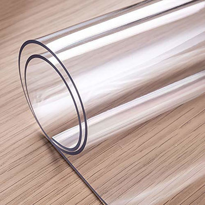 Picture of OstepDecor Custom 2mm Thick 40 x 20 Inch Clear Table Cover Protector, Desk Cover Plastic Table Protector Clear Table Pad Tablecloth Protector, Clear Desk Pad Mat for Writing Desk, Countertop 6ft