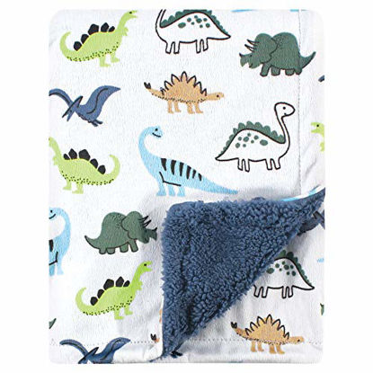 Picture of Hudson Baby Unisex Baby Plush Blanket with Sherpa Back, Dino, One Size
