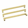 Picture of goldenwarm Gold Cabinet Hardware Drawer Pulls 10 Pack - LSJ12GD288 Modern Brushed Brass Cabinet Pulls Knobs Square Kitchen Bathroom Cabinet Door Handles 11-1/3" Hole Centers