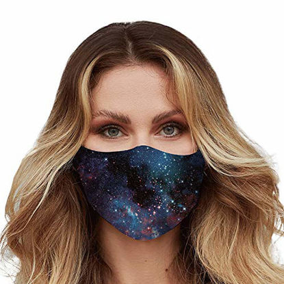 Picture of Washable Face Mask with Adjustable Ear Loops & Nose Wire - 3 Layers, Made in USA (Galaxy)