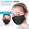 Picture of Maxboost Fabric Kid Face Mask - Pack of 3 (Kid Size) 2 Soft Layer, Reusable, Washable Cover - Black