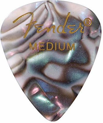 Picture of Fender 351 Shape Premium Picks (12 Pack) for electric guitar, acoustic guitar, mandolin, and bass, abalone, medium (1980351857)