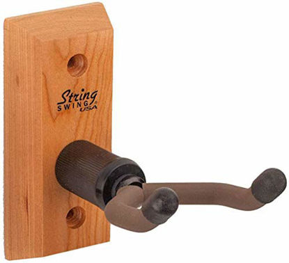 Picture of Ukulele Hanger Wooden Wall Mount Made in the USA or Mandolin Hanger - Cherry Hardwood - by String Swing CC01UK-C