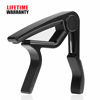 Picture of WINGO Quick-Change capo for Acoustic and Electric Guitars with 5 Picks for Free, Black.