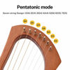 Picture of Donner DLH-001 Lyre Harp Mahogany, 7 Metal String Bone saddle Ancient Greece Style Lyre Harp with Tuning Wrench and Black Gig Bag