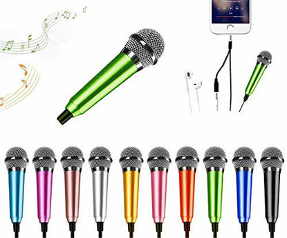 Picture of Mini Karaoke Microphone, Mini microphone Mini Voice Recording Microphone Portable Karaoke Mic for Singing, Recording, Voice Recording (green)
