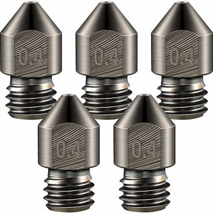 Picture of Hardened Steel Tool High Temperature Pointed Wear Resistant MK8 Nozzles 0.4 mm/ 1.75 mm 3D Printer Compatible with Makerbot, Creality CR-10 All Metal Hotend, Ender 3/ Ender3 pro, Prusa i3 (5)