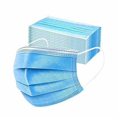 Picture of Disposable 3ply Face Mask Elastic Earloop Mouth Face Cover Masks ,Anti-spittle,Protective Dust(Blue,50pcs)