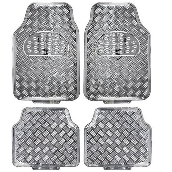 Picture of BDK Universal Fit 4-Piece Metallic Design Car Floor Mat - (Silver) (MT-641-SL)