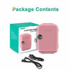 Picture of CROWNFUL Mini Fridge, 4 Liter/6 Can Portable Cooler and Warmer Personal Fridge for Skin Care, Cosmetics, FoodGreat for Bedroom, Office, Car, Dorm, ETL Listed (Pink)