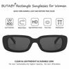 Picture of BUTABY Rectangle Sunglasses for Women Retro Driving Glasses 90s Vintage Fashion Narrow Square Frame UV400 Protection 2 Black