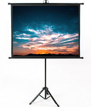 Picture of VIVO 50 inch Mini Portable Indoor Outdoor Projector Screen, 50 inch Diagonal Projection, HD 4:3 Projection Pull Up Foldable Stand Tripod, PS-T-050B