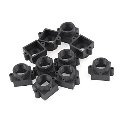 Picture of uxcell 10 Pcs S Mount M12 Board Lens Holder 20mm Screw Spacing Black for CCTV Camera