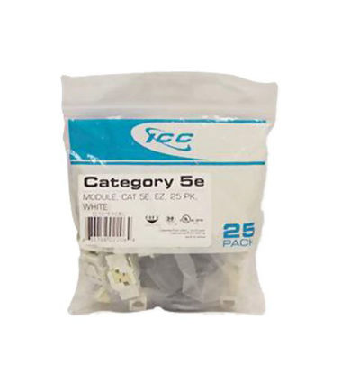 Picture of ICC IC107E5CWH - 25PK Cat5 Jack - White