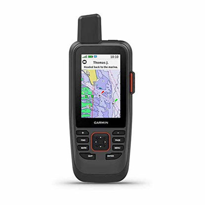 Picture of Garmin GPSMAP 86Sci, Floating Handheld GPS with Button Operation, Preloaded BlueChart G3 Coastal Charts And Inreach Satellite Communication capabilities, Stream Boat Data From Compatible Chartplotters