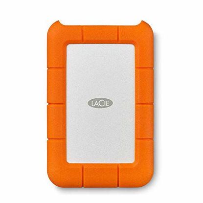 Picture of LaCie Rugged USB-C 4TB External Hard Drive Portable HDD - USB 3.0, Drop Shock Dust Rain Resistant Shuttle Drive, for Mac and PC Computer Desktop Workstation Laptop, 1 Month Adobe CC (STFR4000800)