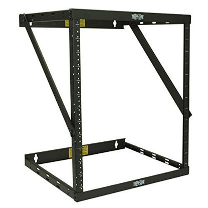 Picture of Tripp Lite 8U/12U/22U Expandable Wall-Mount 2-Post Open Frame Rack, Adjustable Network Equipment Rack, Switch Depth, 18" Deep, 5 Year Warranty (SRWO8U22), black, 17.8 (8U) , 24.8 (12U), 42.3 (22U) x 20.11 x 18.24