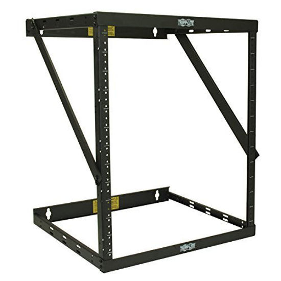 Picture of Tripp Lite 8U/12U/22U Expandable Wall-Mount 2-Post Open Frame Rack, Adjustable Network Equipment Rack, Switch Depth, 18" Deep, 5 Year Warranty (SRWO8U22), black, 17.8 (8U) , 24.8 (12U), 42.3 (22U) x 20.11 x 18.24