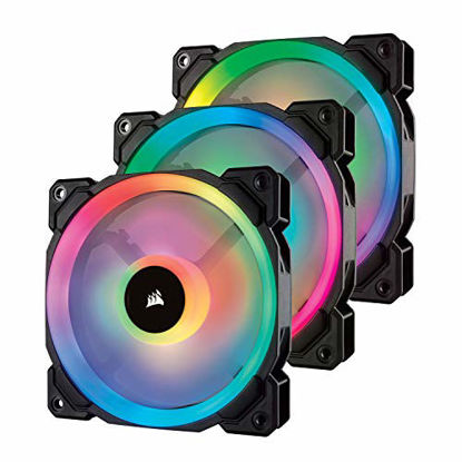 Picture of Corsair LL Series LL120 RGB 120mm Dual Light Loop RGB LED PWM Fan 3 Fan Pack with Lighting Node Pro (CO-9050072-WW)