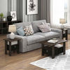 Picture of Furinno End Table Bedroom Night Stand w/Bin Drawer, Dark Brown/Black
