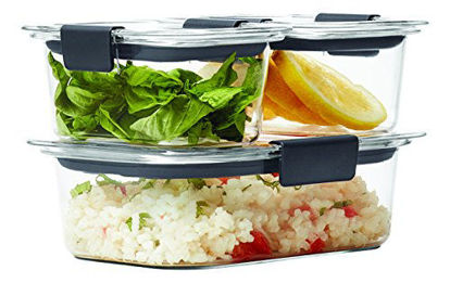 Picture of Rubbermaid Brilliance Leak-Proof Food Storage Containers with Airtight Lids, Set of 3 (6 Pieces Total) | BPA-Free & Stain Resistant