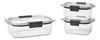 Picture of Rubbermaid Brilliance Leak-Proof Food Storage Containers with Airtight Lids, Set of 3 (6 Pieces Total) | BPA-Free & Stain Resistant