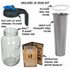 Picture of County Line Kitchen Durable Cold Brew Mason Jar Coffee Maker with Handle. Glass Jar, Stainless Steel Filter, Flip Cap Lid - 2 Quart, 64 oz