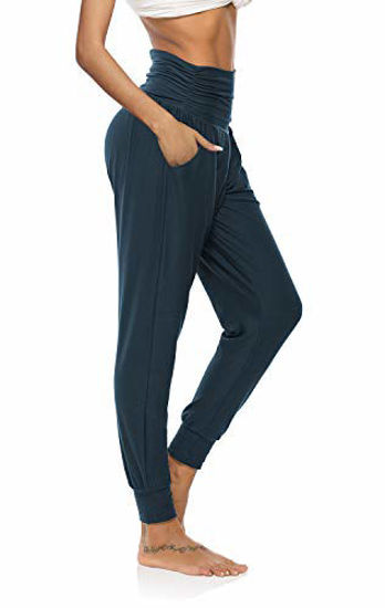 DIBAOLONG Womens Yoga Sweatpants Loose Workout Joggers Pants Comfy Lounge  Pants with Pockets Navy XL