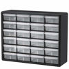 Picture of Akro-Mils 24 Drawer 10124, Plastic Parts Storage Hardware and Craft Cabinet, (20-Inch W x 6-Inch D x 16-Inch H), Black (1-Pack)