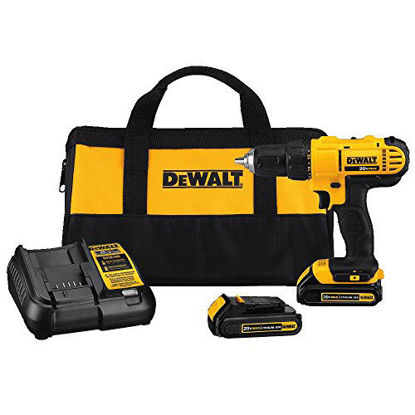 Picture of DEWALT 20V MAX Cordless Drill / Driver Kit, Compact, 1/2-Inch (DCD771C2)